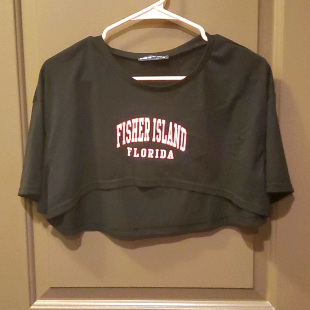 Black Florida crop top